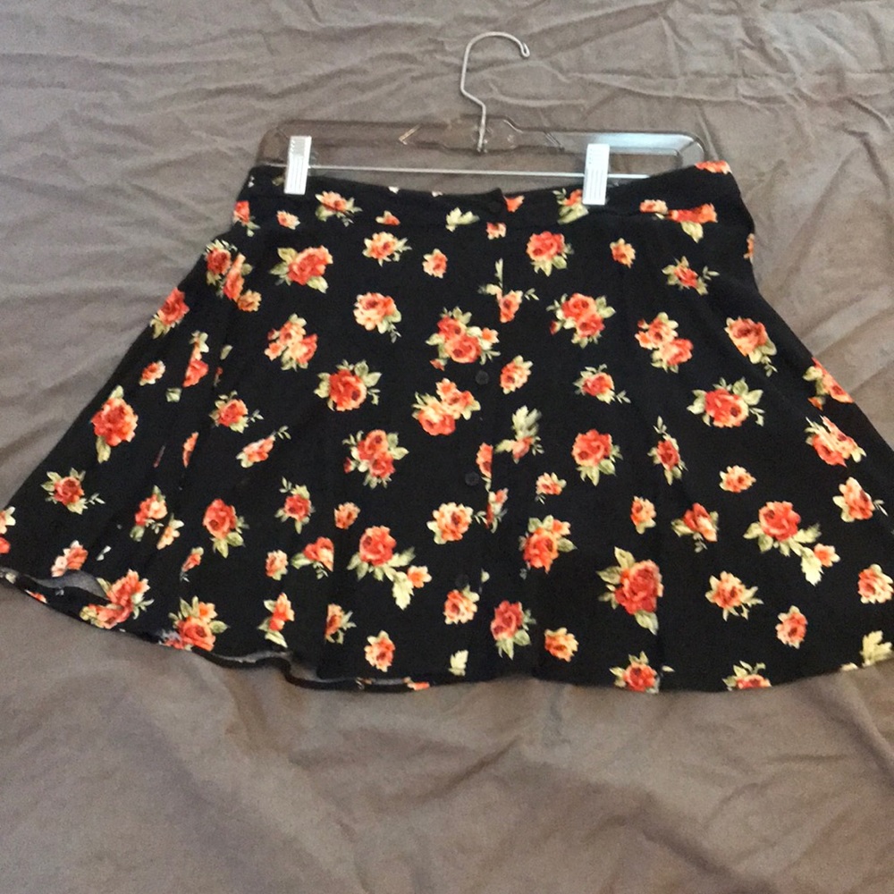 Button down floral skirt